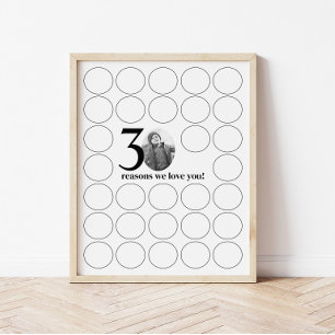 Affiche 30 raisons pour lesquelles on t'aime Souvenirs d'a