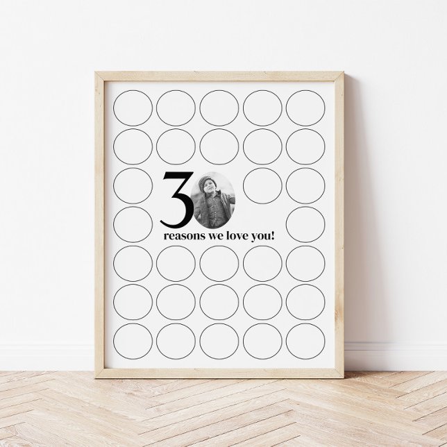 Affiche 30 raisons pour lesquelles on t'aime Souvenirs d'a (Créateur téléchargé)