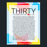 Affiche 30 reasons why we love you geometric rainbow<br><div class="desc">This is a DO IT YOURSELF XX Reasons why we love you. roses reasons we love you,  editable 50 Reasons,  60th birthday,  editable,  80th birthday,  memories,  love you,  mom,  You can edit the main body text. Designed by The Arty Apples Limited</div>
