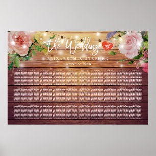 Affiche 30+ Tables Bois Chaîne Florale Lights Seating Char