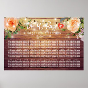 Affiche 30+ Tables Bois Chaîne Florale Lights Seating Char