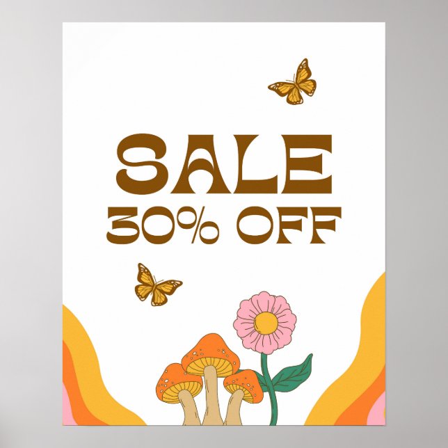 Affiche 30% Vente Signe, Boutique Signe, Vente Automne (Devant)