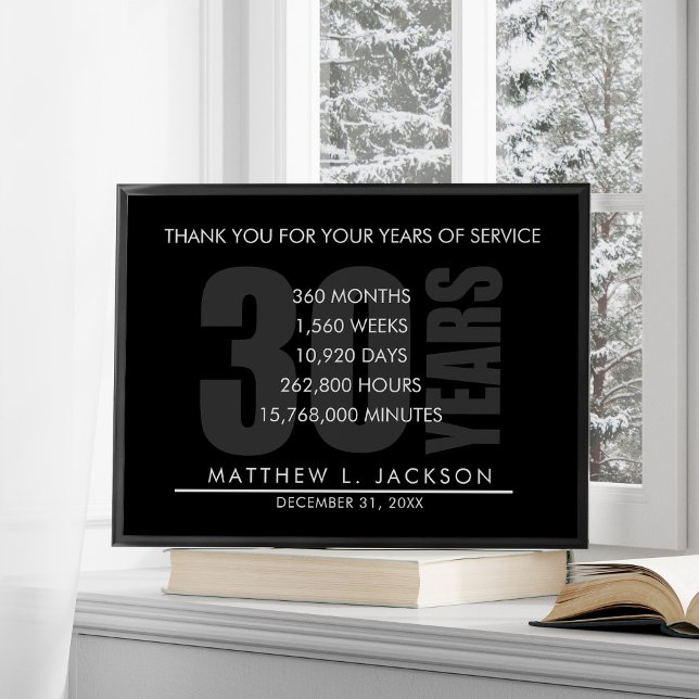 Affiche 30 Years Retirement or Employee Appreciation Gift (Créateur téléchargé)