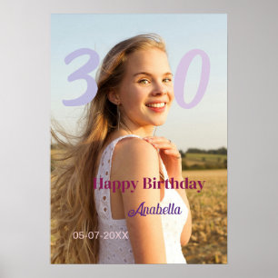 Affiche 30e anniversaire ajouter nom date année VIOLET ROS