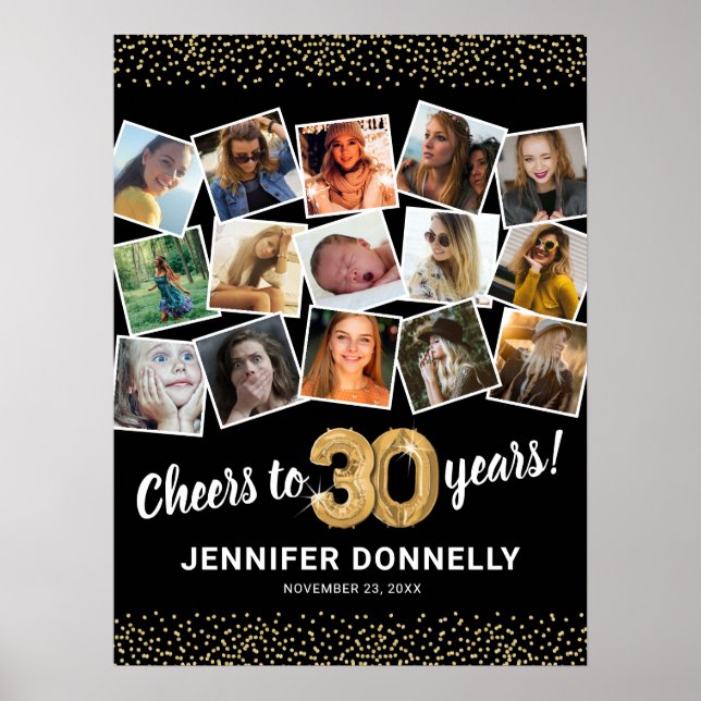 Affiche 30e anniversaire Black Gold Photo Party (Devant)