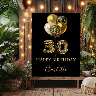 Affiche 30e anniversaire empreinte de léopard d'or noir