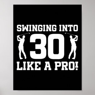 Affiche 30e anniversaire Golf 30 ans Joueur de golf