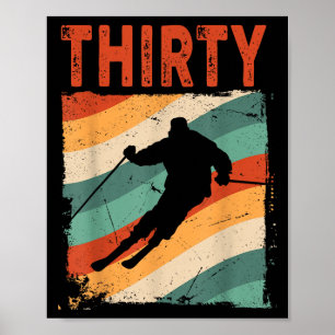 Affiche 30e Anniversaire Ski Rétro Ski 30 ans Hommes Femme