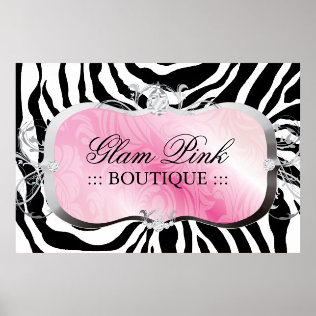 Affiche 311 Plate-forme rose brillant Zebra Silver (Devant)