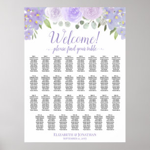 Affiche 31 Table Lavande Boho Roses Plan de Table de Maria