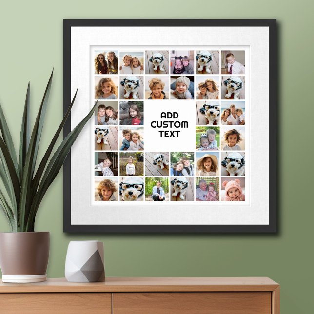 Affiche 32 Photo Collage Carré moderne noir et blanc (Custom Poster)