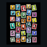 Affiche 32 portraits graphiques des plus grands compositeu<br><div class="desc">32 portraits graphiques des plus grands compositeurs sur timbres (version colorée) Saint-Saëns Rossini Puccini Bizet Verdi Rachmaninoff Mendelssohn Ravel Prokofiev Shostakovich Elgar Vivaldi Schumann Stravinsky Strauss Tchaikovsky Grieg Mozart Liszt Bach Brahms Beethoven Wagner bert Handel Mahler Debussy Mussorgsky Chopin Dvořák Haydn Berlioz</div>