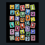 Affiche 32 portraits graphiques des plus grands compositeu<br><div class="desc">32 portraits graphiques des plus grands compositeurs sur timbres (version colorée) Saint-Saëns Rossini Puccini Bizet Verdi Rachmaninoff Mendelssohn Ravel Prokofiev Shostakovich Elgar Vivaldi Schumann Stravinsky Strauss Tchaikovsky Grieg Mozart Liszt Bach Brahms Beethoven Wagner bert Handel Mahler Debussy Mussorgsky Chopin Dvořák Haydn Berlioz</div>