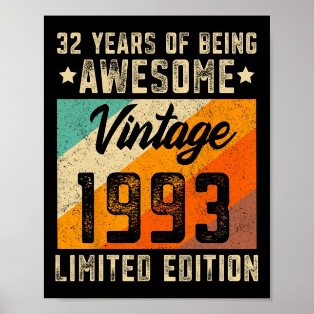 Affiche 32e anniversaire Hommes 32 ans Femmes 1993 Limited (Devant)