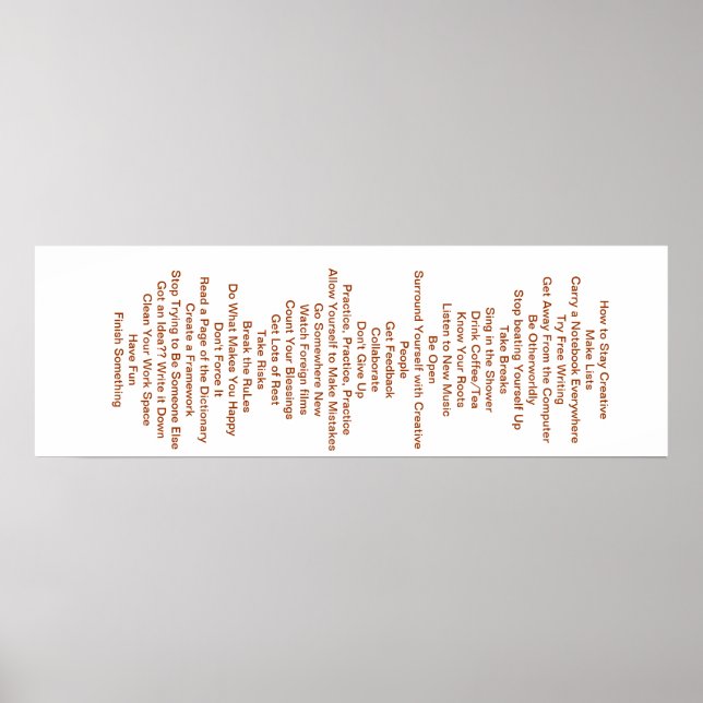 Affiche 33 Moyens De Rester Créatif (Devant)