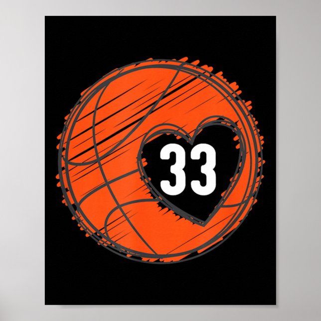 Affiche 33 Numéro 33 - Graphique de baseball disant Ball B (Devant)