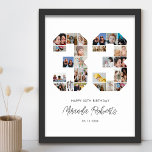 Affiche 33e anniversaire Numéro 33 Photo personnalisée Col<br><div class="desc">Célébrez le 33e anniversaire avec cette affiche de collage photo personnalisée numéro 33. Ce cadeau personnalisable est également parfait pour un anniversaire mariage. C'est une excellente façon de présenter des souvenirs précieux de votre vie de mariage et de marié. L'affiche comporte un collage de photos qui capturent ces moments spéciaux,...</div>