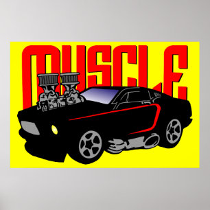 Affiche 341 Cartoon Muscle Car