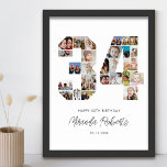 Affiche 34e anniversaire Numéro 34 Photo personnalisée Col<br><div class="desc">Célébrez le 34ème anniversaire avec cette affiche de collage photo personnalisée numéro 34. Ce cadeau personnalisable est également parfait pour un anniversaire mariage. C'est une excellente façon de présenter des souvenirs précieux de votre vie de mariage et de marié. L'affiche comporte un collage de photos qui capturent ces moments spéciaux,...</div>