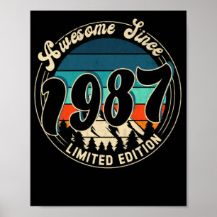 Affiche 35 ans Vintage 35 ans Anniversaire 1987