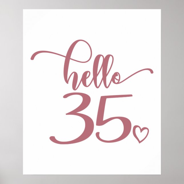 Affiche 35e anniversaire femmes Bonjour 35 mignonne 35 ans (Devant)