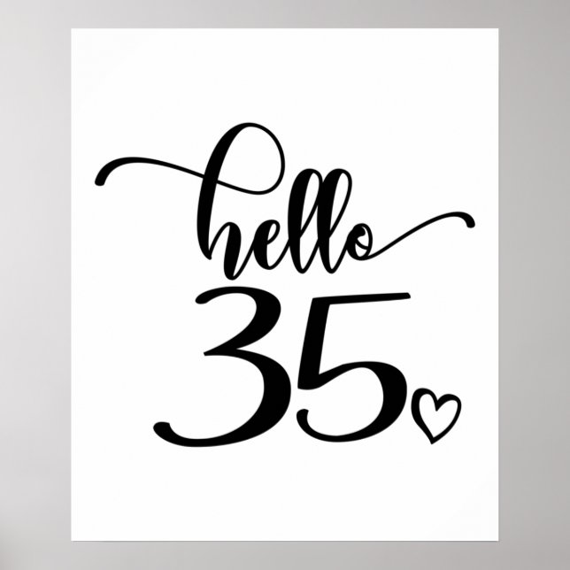Affiche 35e anniversaire femmes Bonjour 35 mignonne 35 ans (Devant)