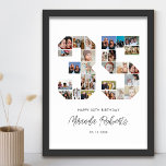 Affiche 35e anniversaire Numéro 35 Photo personnalisée Col<br><div class="desc">Célébrez le 35e anniversaire avec cette affiche de collage photo personnalisée numéro 35. Ce cadeau personnalisable est également parfait pour un anniversaire mariage. C'est une excellente façon de présenter des souvenirs précieux de votre vie de mariage et de marié. L'affiche comporte un collage de photos qui capturent ces moments spéciaux,...</div>