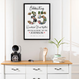 Affiche 35ème ans de mariage perle Anniversaire Photo