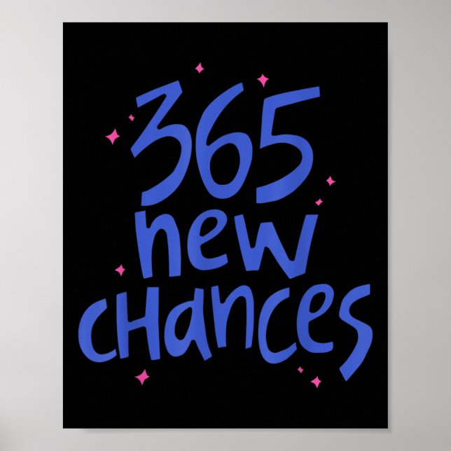 Affiche 365 Nouvelles Chances Citation de Bonheur Inspiran (Devant)