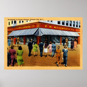 Affiche 36 x 24 promenades à l'avenue Atlantic City NJ