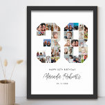 Affiche 38e anniversaire Numéro 38 Photo personnalisée Col<br><div class="desc">Célébrez le 38ème anniversaire avec cette affiche de collage photo personnalisée numéro 38. Ce cadeau personnalisable est également parfait pour un anniversaire mariage. C'est une excellente façon de présenter des souvenirs précieux de votre vie de mariage et de marié. L'affiche comporte un collage de photos qui capturent ces moments spéciaux,...</div>