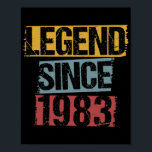 Affiche 39 ans Vintage 1983 39e anniversaire<br><div class="desc">39 Ans Vintage 1983 39e Anniversaire Décoration Hommes Cadeau Femme. Un cadeau parfait pour votre père, maman, papa, hommes, femmes, amis et membres de la famille le jour de Thanksgiving, Noël, Fête des mères, Fête des pères, 4 juillet, 1776 Jour indépendant, Fête des anciens combattants, Fête de l'Halloween, Fête de...</div>