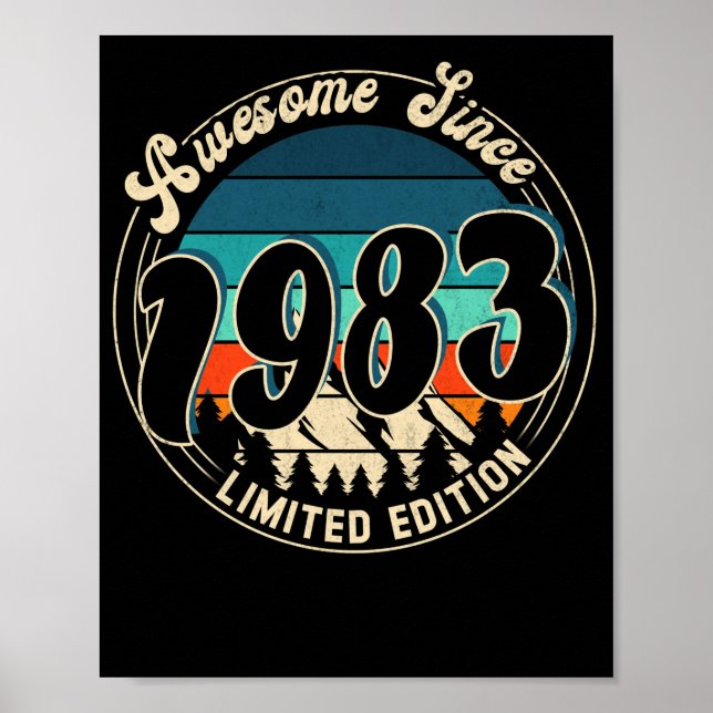 Affiche 39 ans Vintage 39ème année Anniversaire 1983 (Devant)