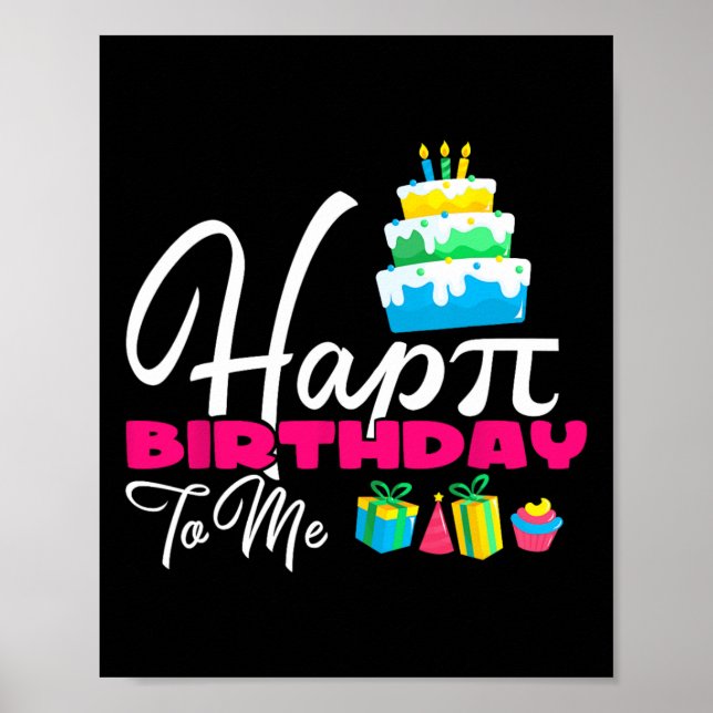 Affiche 3.14 Gâteau Joyeux Jour Pi Pour Enseignant Joyeux  (Devant)