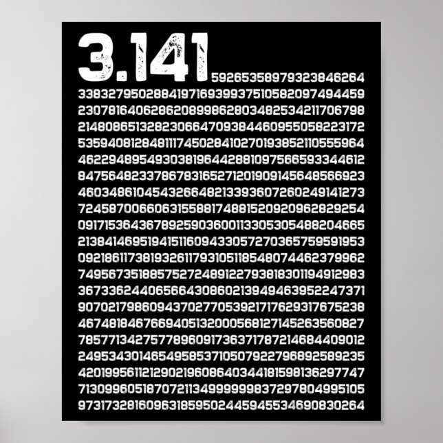 Affiche 3.14 Mathématiques Jour Pi Nombre irrationnel Pi (Devant)