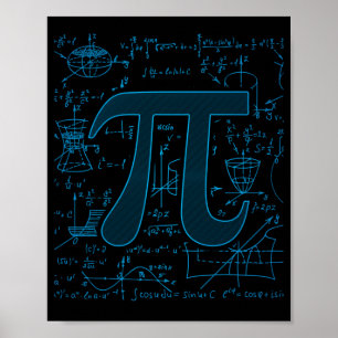 Affiche 3.14 Pi Day Math Physics Irrational Number Circumf