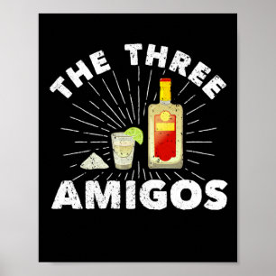Affiche 3 Amigos sel Tequila Lime Mexicaine