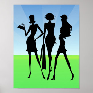 Affiche 3 Amis Femmes Shopping