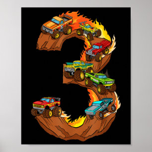 Affiche 3 Anniversaire Monster Truck 3e anniversaire Gir