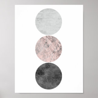 Affiche 3 cercles rose
