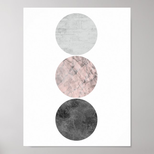 Affiche 3 cercles rose (Devant)