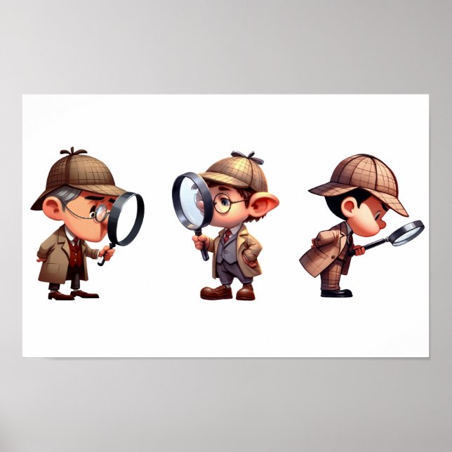 Affiche 3 Chercheurs privés à la recherche d'indices (Devant)