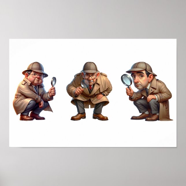 Affiche 3 Chercheurs privés à la recherche d'indices (Devant)