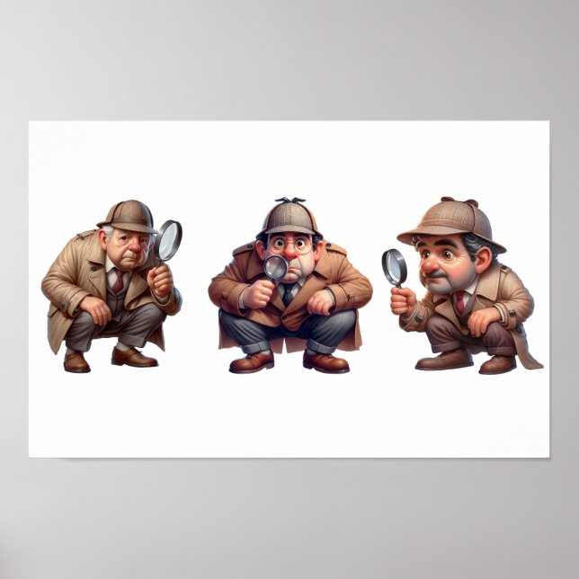 Affiche 3 Chercheurs privés à la recherche d'indices (Devant)