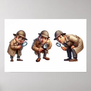 Affiche 3 Chercheurs privés à la recherche d'indices