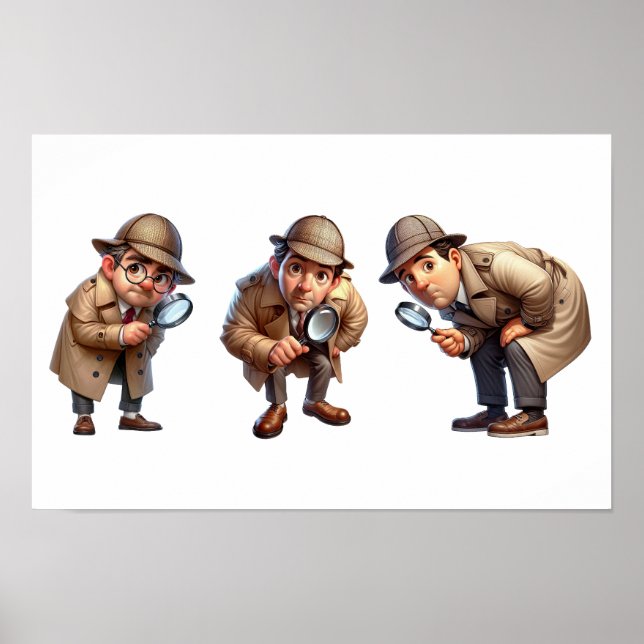 Affiche 3 Chercheurs privés à la recherche d'indices (Devant)