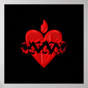 Affiche "3-D" Sacré Coeur de Jésus