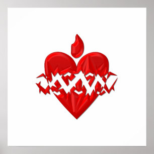 Affiche "3-D" Sacré Coeur de Jésus