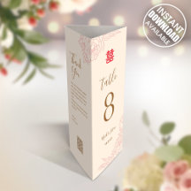 3 en 1 Numéro de table, Menu et Merci Note Signale