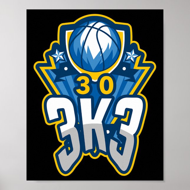 Affiche 3 K 3 Point Bysketbyll Record 3000 Trois pointeurs (Devant)